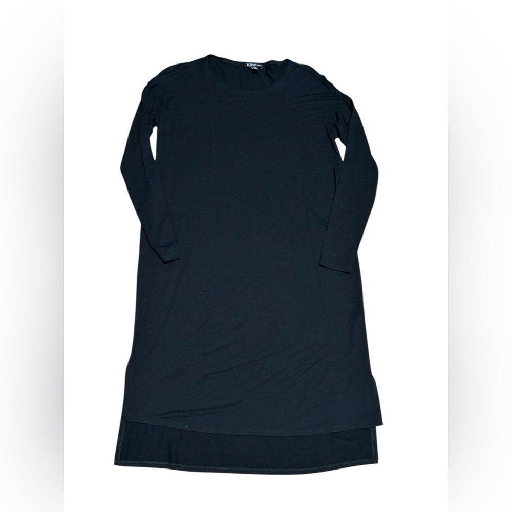 Eileen Fisher Tunic Dress Black Jersey Stretchy Size XS Women’s Long Sleeve